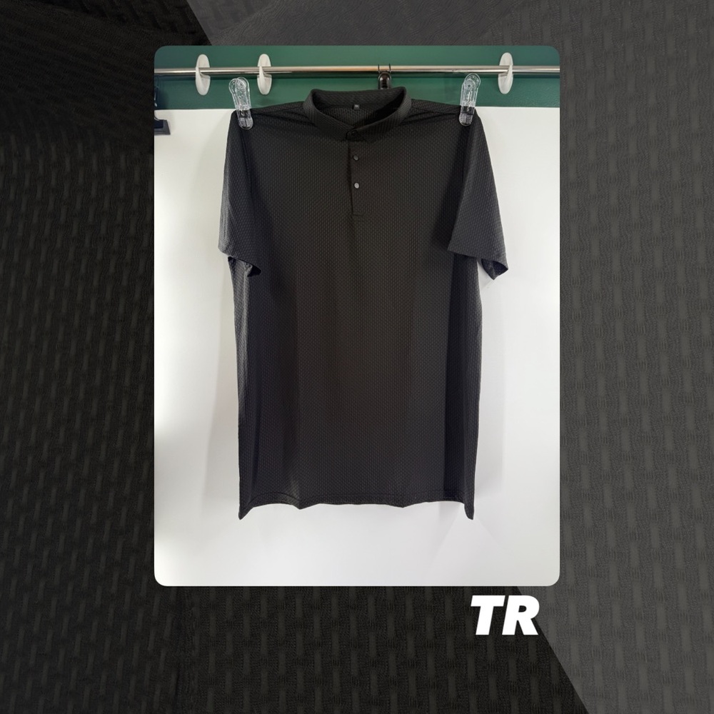 NWOT TR Black Woven Polo